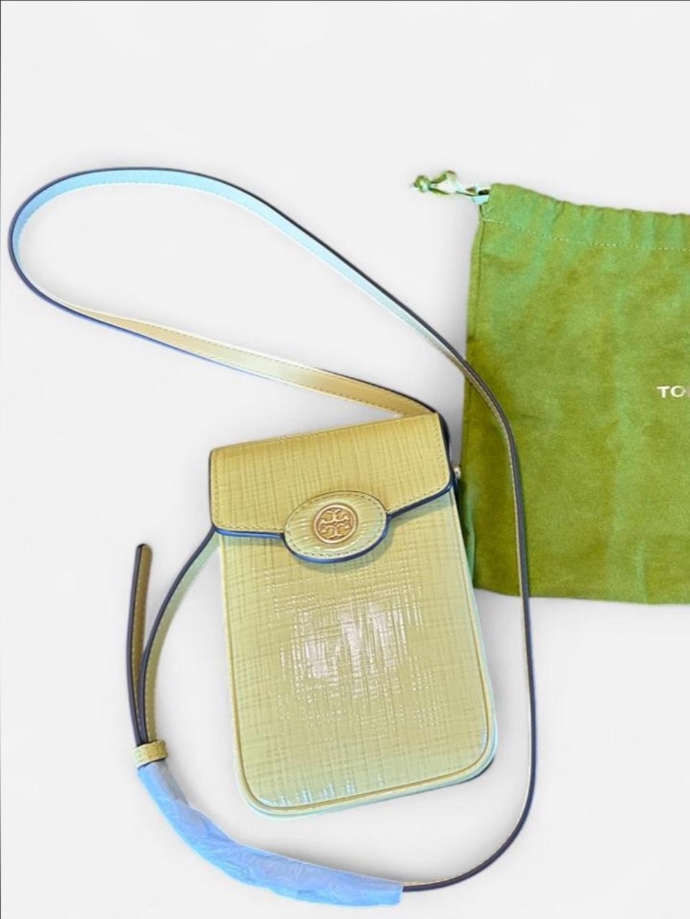 Tory Burch Yellow Crossbody Bag With Textured Surface